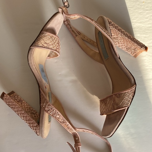 Betsey Johnson Women's Sb-kani Nude champagne colour fabric lace sandalBell Hill - Picture 5 of 14